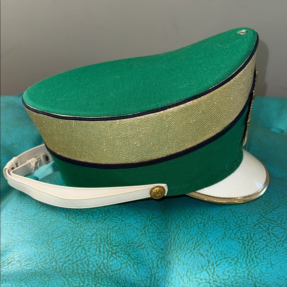 Vintage Ostwald green and gold starburst marching band hat shako - Picture 6 of 16